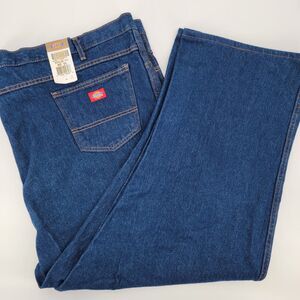 Dickies Mens Big & Tall Regular Fit Medium Wash Blue Jeans 60 UL (60x30) NWT